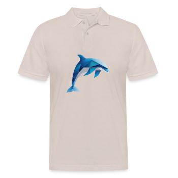 Tauchender Delfin, Wassertier - Männer Poloshirt - Beige - Vorne - Nico (186cm)