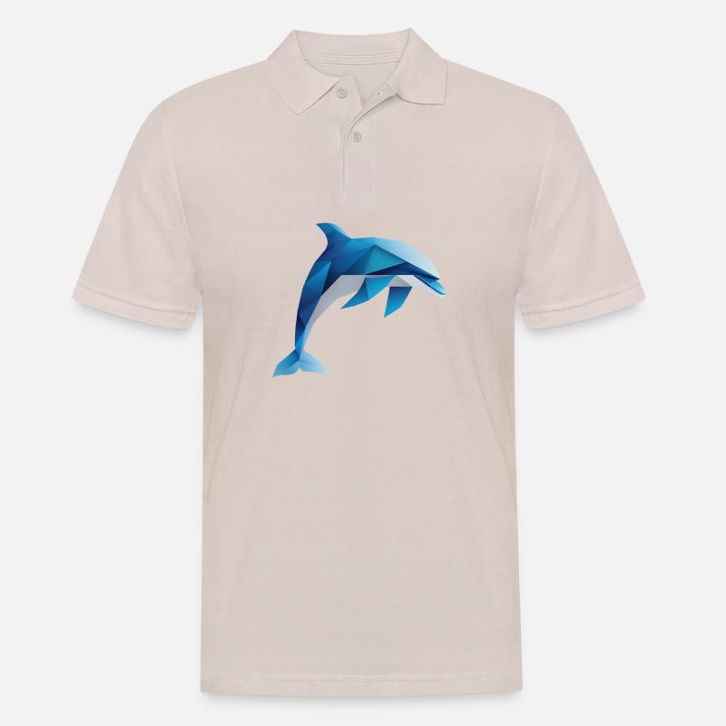 Tauchender Delfin, Wassertier - Männer Poloshirt - Beige