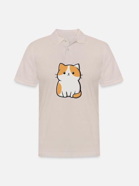 cute cat, pet - Men's Polo Shirt - beige