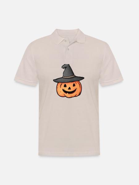 Funny pumpkin for Halloween - Men's Polo Shirt - beige
