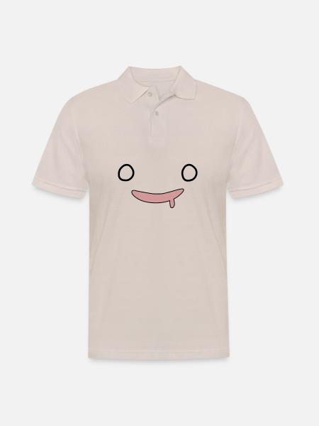 kawaii face, funny expression - Men's Polo Shirt - beige