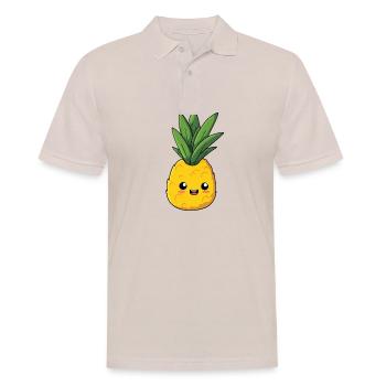 Pineapple content, innocent and cute expression - Men's Polo Shirt - beige - Front - Nico (186cm)