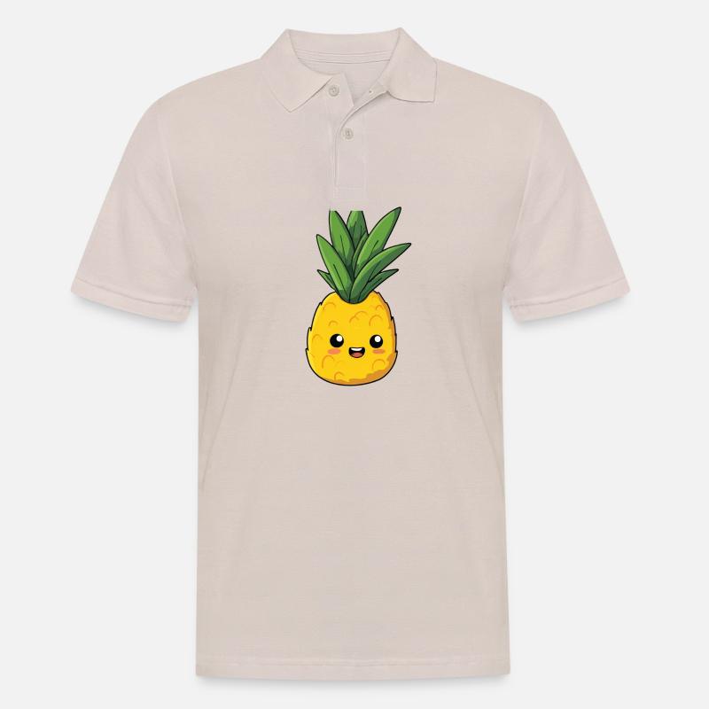 ananas content, expression innocente et mignonne - Polo Homme - beige