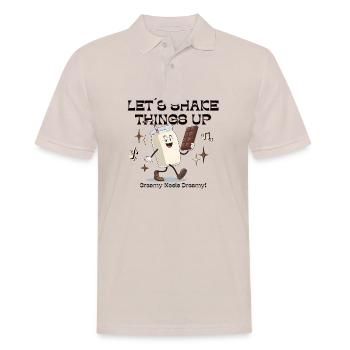 Let’s Shake Things Up – Creamy Meets Dreamy - Männer Poloshirt - Beige - Vorne - Nico (186cm)