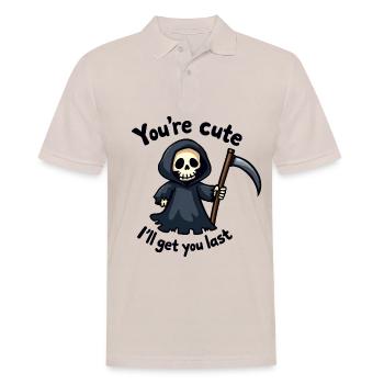 Süßer Sensenmann - Du bist süß - Männer Poloshirt - Beige - Vorne - Nico (186cm)