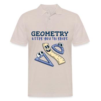 Geometry Keeps You in Shape - Funny Math Humor - Men's Polo Shirt - beige - Front - Nico (186cm)
