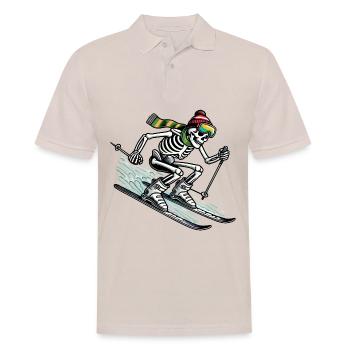 Skeleton à skis - une aventure hivernale avec une touche d’originalité - Polo Homme - beige - Devant - Nico (186cm)