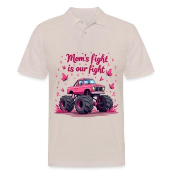 Mom’s Fight Is Our Fight - Breast Cancer Awareness - Men's Polo Shirt - beige - Front - Nico (186cm)