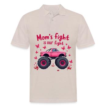Mom’s Fight Is Our Fight - Breast Cancer Awareness - Men's Polo Shirt - beige - Front - Nico (186cm)