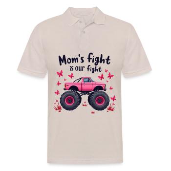 Mamas Kampf unser Kampf - Brustkrebs Bewusstsein - Männer Poloshirt - Beige - Vorne - Nico (186cm)