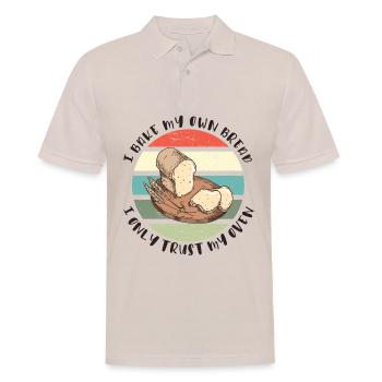 Ich backe mein Brot - Ich vertraue nur meinem Ofen - Männer Poloshirt - Beige - Vorne - Nico (186cm)