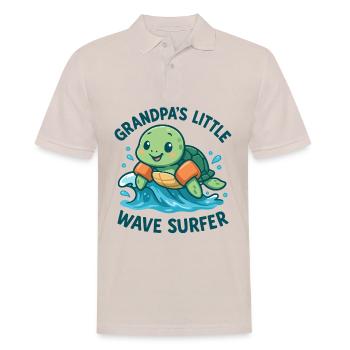 Grandpa's Little Wave Surfer Cute Turtle - Men's Polo Shirt - beige - Front - Nico (186cm)