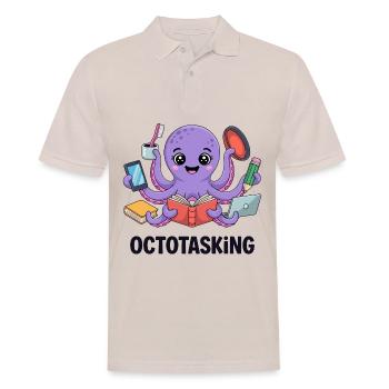 Octotasking Creature in Multitask Mode - Men's Polo Shirt - beige - Front - Nico (186cm)