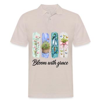 Blühe mit Anmut Gartenblumen Kunst - Männer Poloshirt - Beige - Vorne - Nico (186cm)