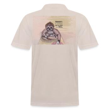 Fill is trying not to miss another call - Männer Poloshirt - Beige - Hinten - Nico (186cm)