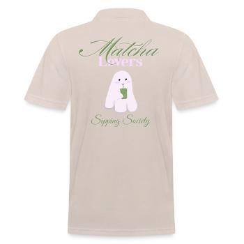 Matcha Liebhaber Siroter Amateurs de Matcha - Polo Homme - beige - Dos - Nico (186cm)