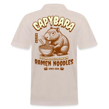 Capybara Ramen Nudeln Retro Kunst - Männer Poloshirt - Beige - Hinten - Nico (186cm)