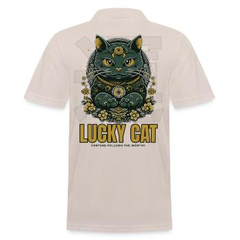 Lucky Cat Glückskatze Maneki Neko Jade - Polo Homme - beige - Dos - Nico (186cm)