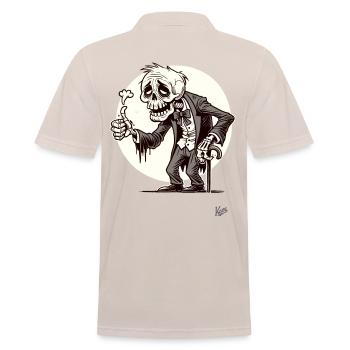 Vieillir est un cadeau, pouce en l’air squelette - Polo Homme - beige - Dos - Nico (186cm)
