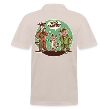 Who farted? Cat, dog or pig - Men's Polo Shirt - beige - Back - Nico (186cm)