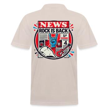 Zeitung Nachrichten: Rock-Musik ist zurück - Männer Poloshirt - Beige - Hinten - Nico (186cm)
