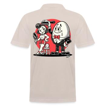 Dessin animé rétro Lady et l’homme-œuf - Polo Homme - beige - Dos - Nico (186cm)