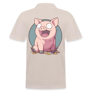 A rich sow is a happy pig - Men's Polo Shirt - beige - Back - Nico (186cm)