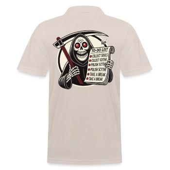 Grim Reaper To-Do: Collecting Souls Take a Break - Men's Polo Shirt - beige - Back - Nico (186cm)