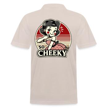 Das Mädchen ist so frech! - Männer Poloshirt - Beige - Hinten - Nico (186cm)