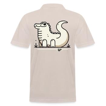 Funny Crocodile Friend - Men's Polo Shirt - beige - Back - Nico (186cm)