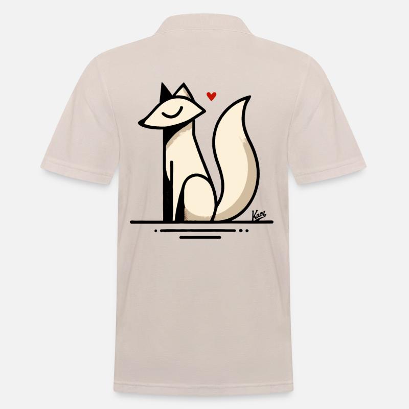 Fuchs Liebe mit Herz - Männer Poloshirt - Beige