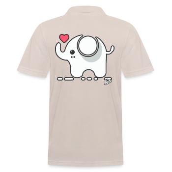 Petit éléphant mignon avec de l’amour et du cœur - Polo Homme - beige - Dos - Nico (186cm)