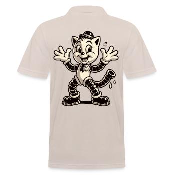 Retro Classic Rubberhose Cat - Männer Poloshirt - Beige - Hinten - Nico (186cm)