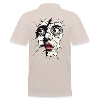 Broken Face Artistic Portrait - Men's Polo Shirt - beige - Back - Nico (186cm)