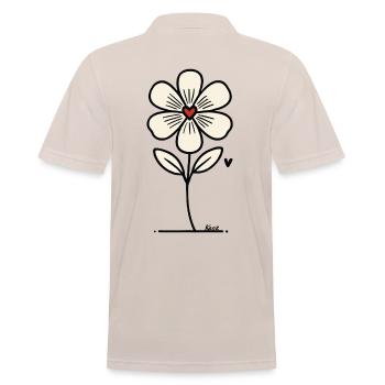 Fleur avec coeur - Polo Homme - beige - Dos - Nico (186cm)
