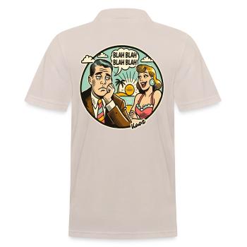 Homme avec femme sur la plage ennuyeux bla bla bla - Polo Homme - beige - Dos - Nico (186cm)