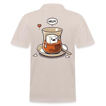 Sugar cubes in need, help! – Turkish tea fun - Men's Polo Shirt - beige - Back - Nico (186cm)