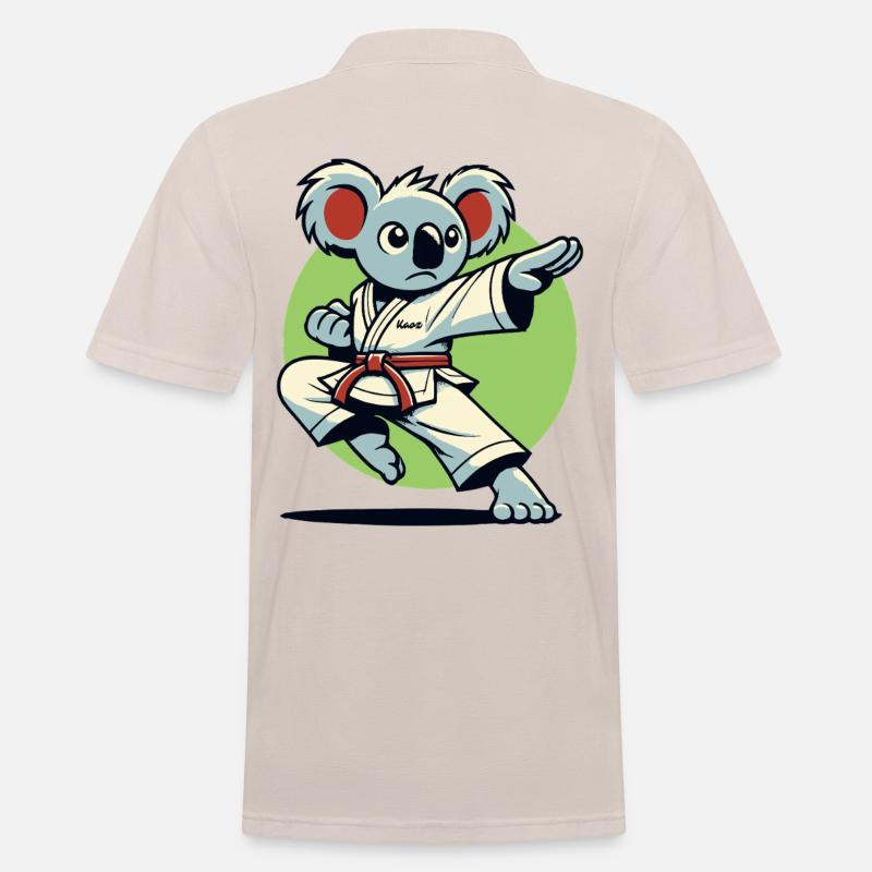 Karate-Koala – Kung-Fu-Kämpfer - Männer Poloshirt - Beige