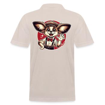 Lustiger Retro-Papillon-Hund - Männer Poloshirt - Beige - Hinten - Nico (186cm)