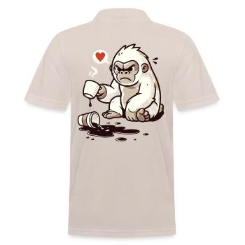 Little gorilla spills coffee - Men's Polo Shirt - beige - Back - Nico (186cm)