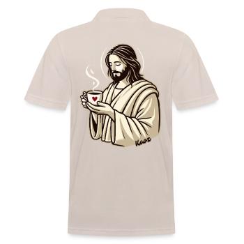 Jesus-Typ liebt Kaffee - Männer Poloshirt - Beige - Hinten - Nico (186cm)