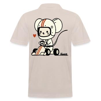 Go-Kart Maus-Rennfahrer - Männer Poloshirt - Beige - Hinten - Nico (186cm)