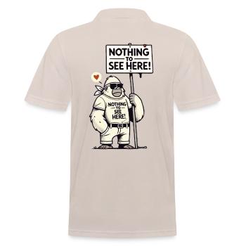 Gorilla with a shield: There is nothing to see here - Men's Polo Shirt - beige - Back - Nico (186cm)