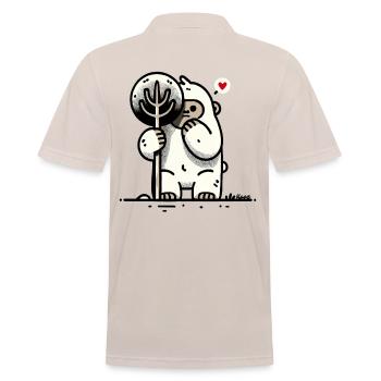 Little gorilla hiding behind a tree - Men's Polo Shirt - beige - Back - Nico (186cm)