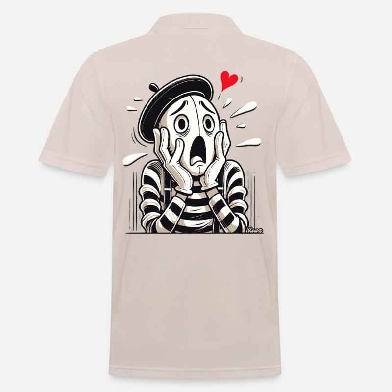 Dramatischer Pantomime – Liebe oder Verzweiflung? - Männer Poloshirt - Beige