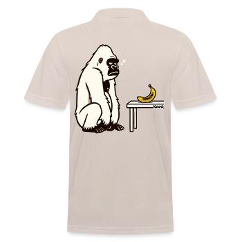 Bananen oder nicht? Gorilla mit Banane - Männer Poloshirt - Beige - Hinten - Nico (186cm)
