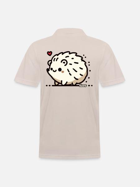 Stachelig süß, ein Igel mit Herz - Männer Poloshirt - Beige