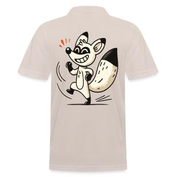 Naughty fox in cartoon style - Men's Polo Shirt - beige - Back - Nico (186cm)