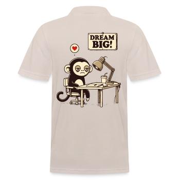 Singe démotivé au bureau avec « Dream Big » - Polo Homme - beige - Dos - Nico (186cm)