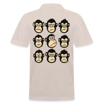 Wütende Affen – 9x schlechte Laune - Männer Poloshirt - Beige - Hinten - Nico (186cm)